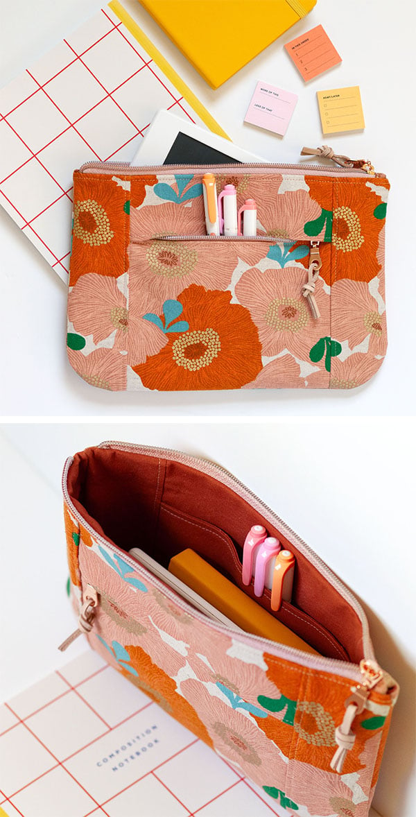 Zipper clutch outlet bag